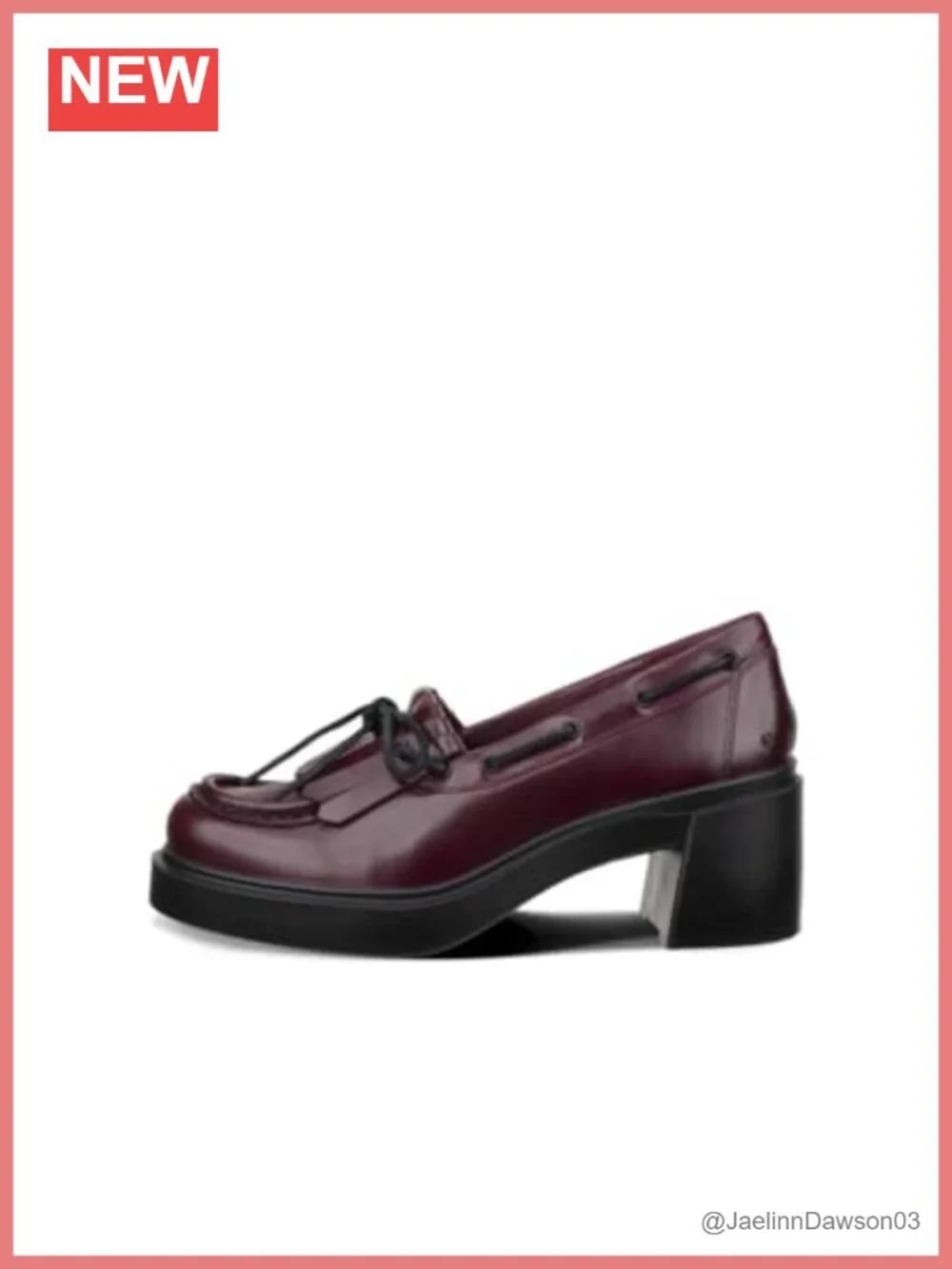 ECCO Seoul 45mm Leather Tassel Loafer Block Heel Slip-On Comfort